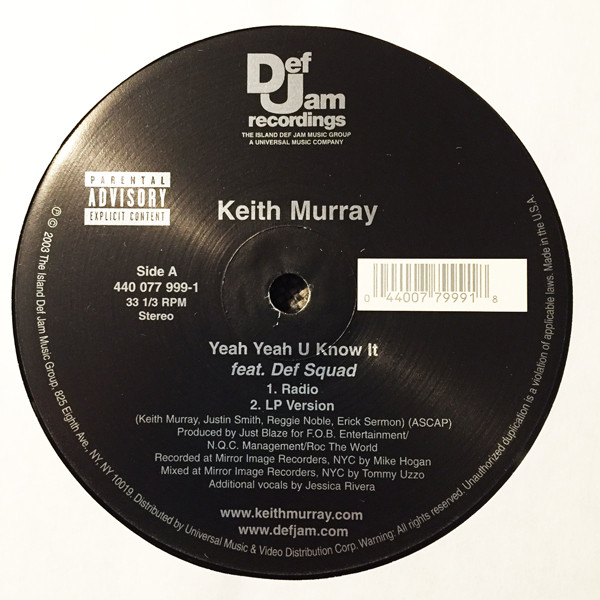 Keith Murray - Yeah Yeah U Know It - Used Vinyl Record 12" image 1