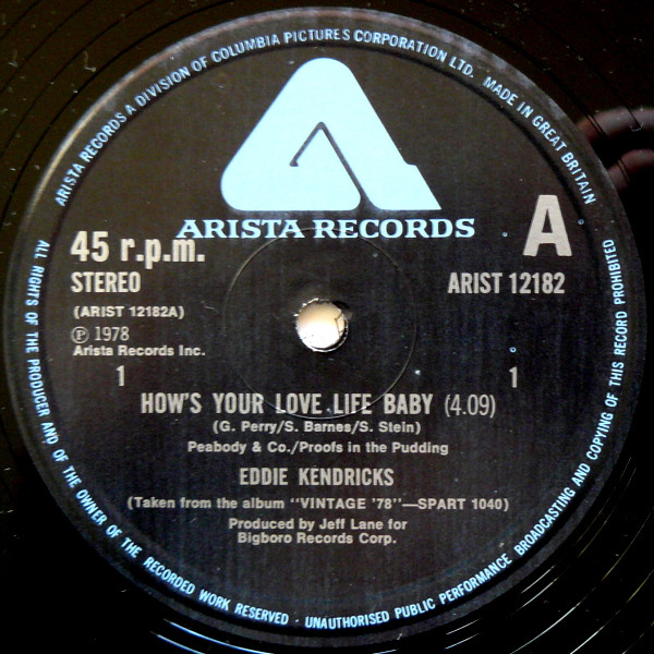 Eddie Kendricks - How's Your Love Life Baby / Ain't No Smoke Without image 1