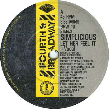 Simplicious - Let Her Feel It - Used Vinyl Record 7" image 1