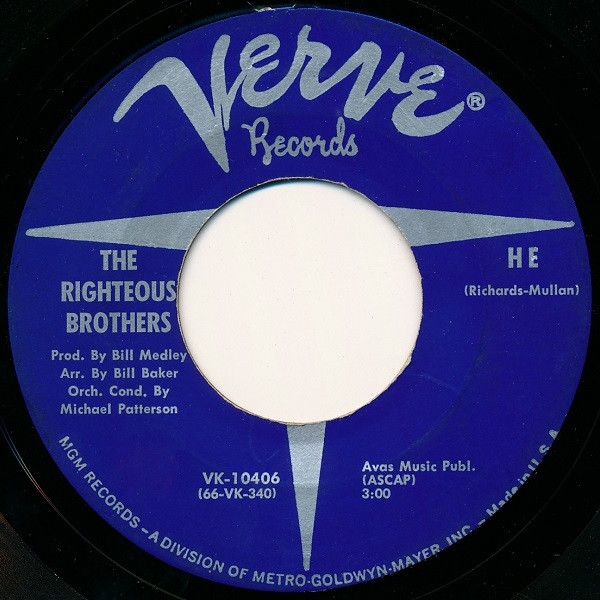 Righteous Brothers - He / He Will Break Your Heart - Used Vinyl Recor image 1
