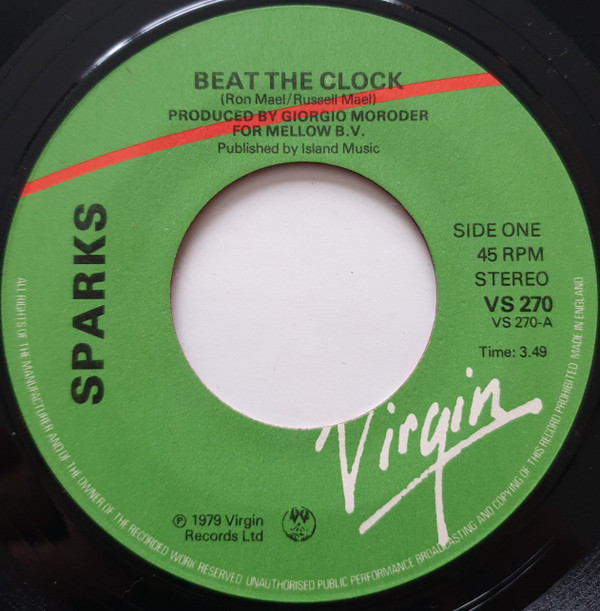 Sparks - Beat The Clock - Used Vinyl Record 7" image 1