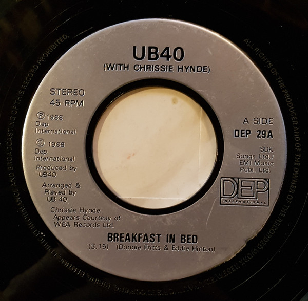 UB40 - Breakfast In Bed - Used Vinyl Record 7" image 1