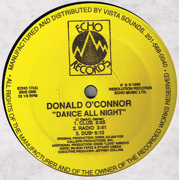 Donald O - Dance All Night - Vinyl Record 12" image 1