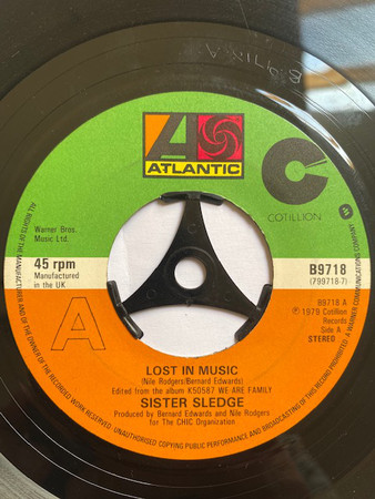 Sister Sledge - Lost In Music - Used Vinyl Record 7" image 1