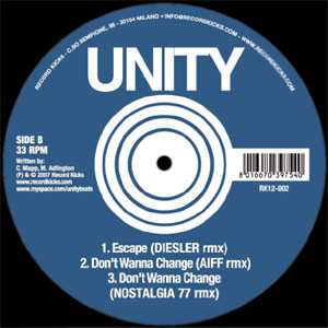 Unity - Escape / Don't Wanna Change - Used Vinyl Record 12" image 1