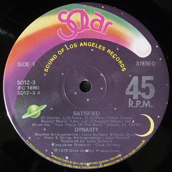 Dynasty - Satisfied - Used Vinyl Record 12" image 1