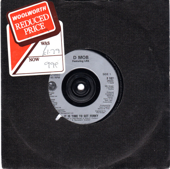 D Mob - It Is Time To Get Funky - Used Vinyl Record 7" image 1
