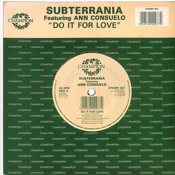 Subterrania - Do It For Love - Used Vinyl Record 7" image 1