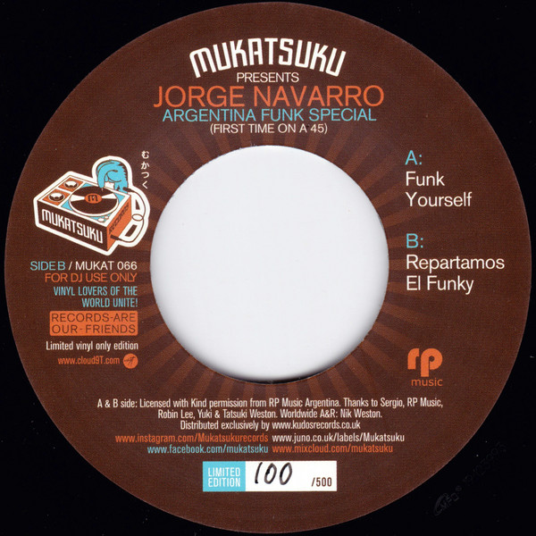 Jorge Navarro - Mukatsuku Presents  Argentina Funk Special - Vinyl Re image 1