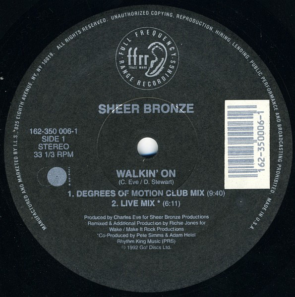 Sheer Bronze - Walkin' On - Used Vinyl Record 12" image 1