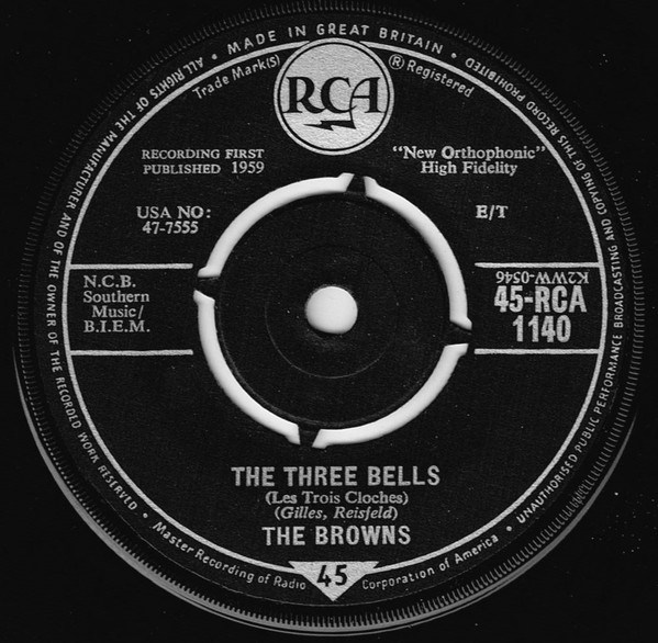 Browns - Three Bells - Used Vinyl Record 7" image 1