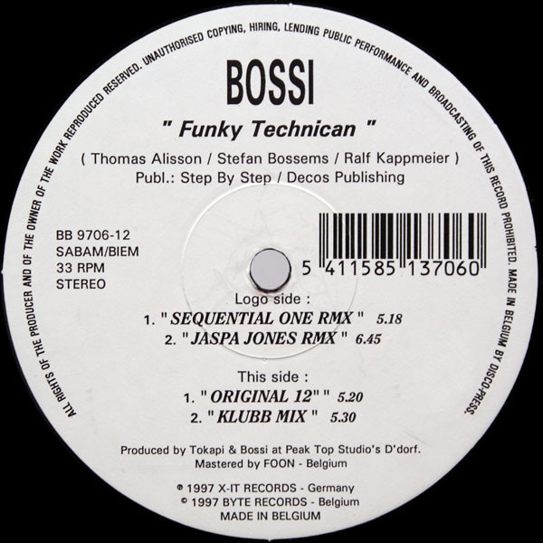 Bossi - Funky Technician - Used Vinyl Record 12" image 1