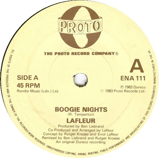 Lafleur - Boogie Nights / Get Down Boogie - Used Vinyl Record 7" image 1