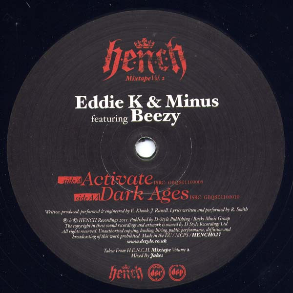 Eddie K - Activate / Dark Ages - Vinyl Record 12" image 1