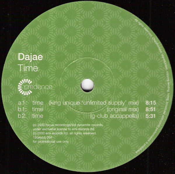Dajae - Time - Used Vinyl Record 12" image 1
