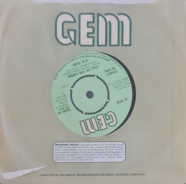 UK Subs - Party In Paris - Used Vinyl Record 7" image 1