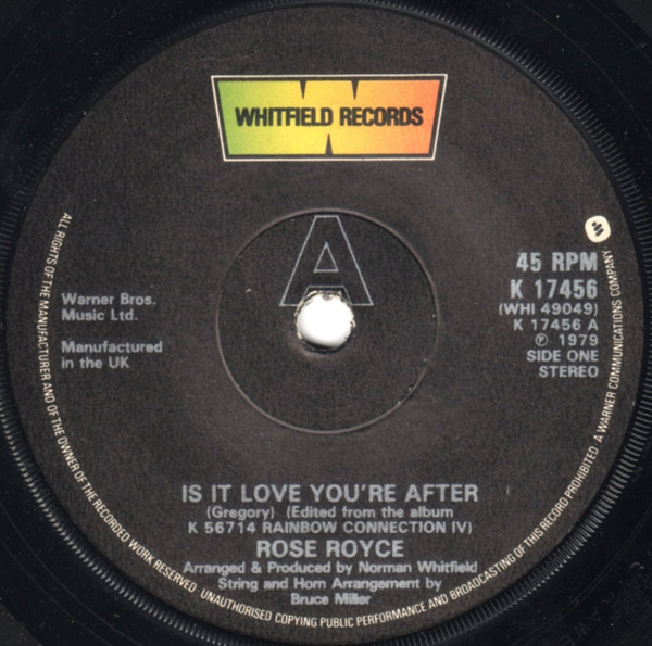Rose Royce - Is It Love You're After - Used Vinyl Record 7" image 1