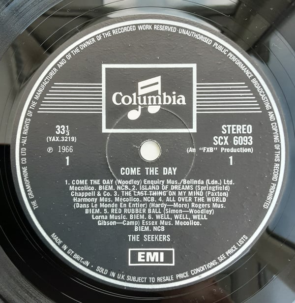 Seekers - Come The Day - Used Vinyl Record image 1