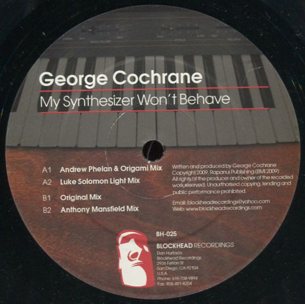 George Cochrane - My Synthesizer Won't Behave - Vinyl Record 12" image 1