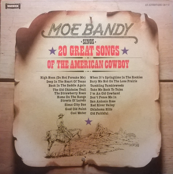 Moe Bandy - Sings 20 Great Songs Of The American Cowboy - Used Vinyl image 1