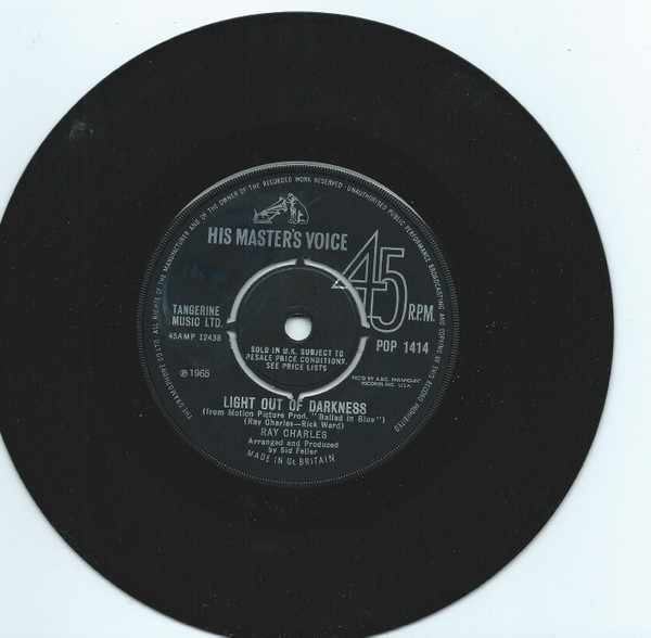 Ray Charles - Light Out Of Darkness - Used Vinyl Record 7" image 1
