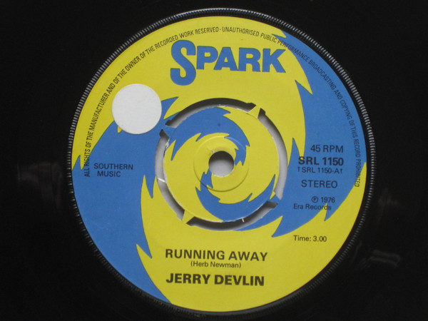 Jerry Devlin - Running Away - Used Vinyl Record 7" image 1