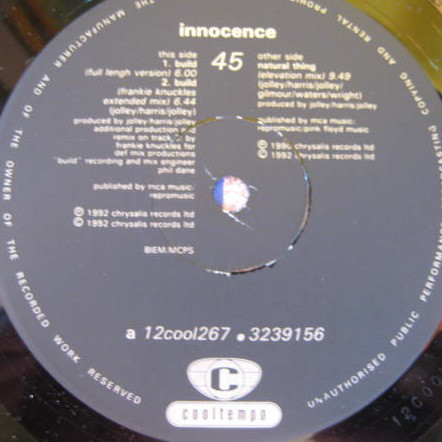 Innocence - Build - Used Vinyl Record 12" image 1
