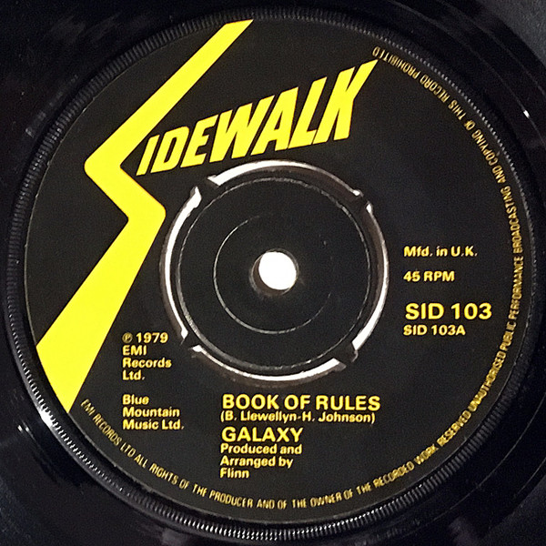 Galaxy - Book Of Rules / Disco Boogie - Used Vinyl Record 7" image 1
