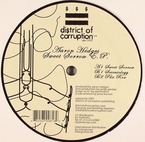 Aaron Hedges - Sweet Sorrow E.P. - Vinyl Record 12" image 1