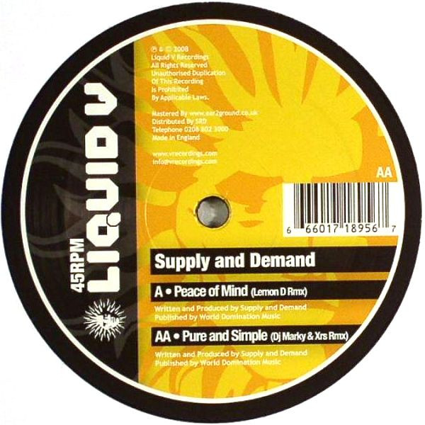 Supply & Demand - Peace Of Mind (Lemon D Rmx) / Pure And Simple (DJ M image 1