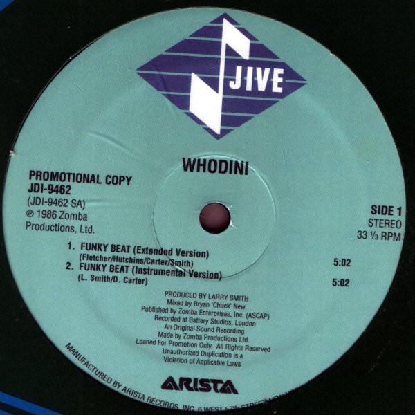 Whodini - Funky Beat - Used Vinyl Record 12" image 1
