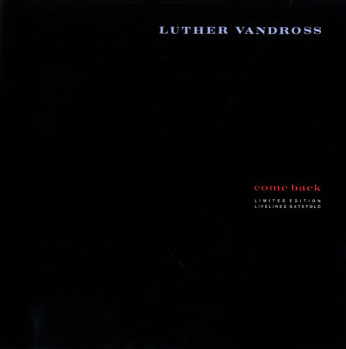Luther Vandross - Come Back - Used Vinyl Record 12" image 1