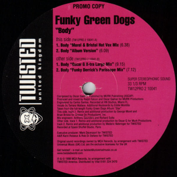 Funky Green Dogs - Body - Used Vinyl Record 12" image 1