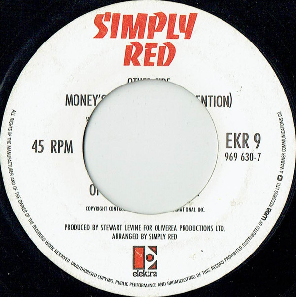 Simply Red - Money's Too Tight (To Mention) - Used Vinyl Record 7" image 1