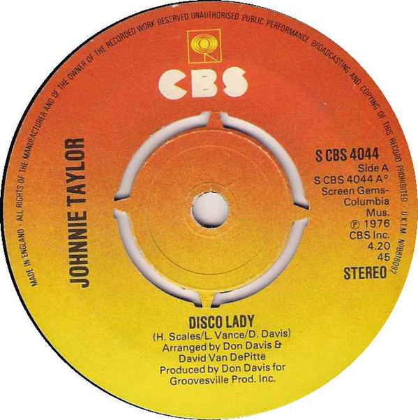 Johnnie Taylor - Disco Lady - Used Vinyl Record 7" image 1