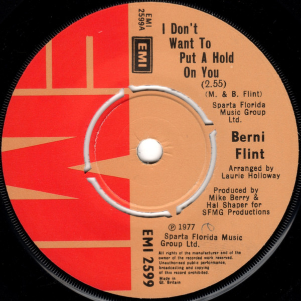 Berni Flint - I Don't Want To Put A Hold On You - Used Vinyl Record 7 image 1