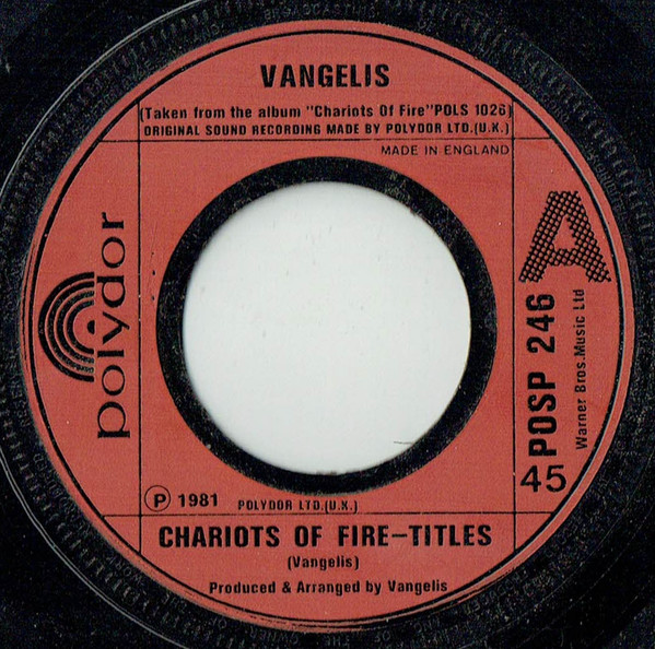 Vangelis - Chariots Of Fire–Titles - Used Vinyl Record 7" image 1