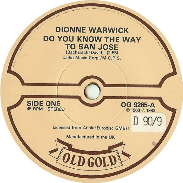Dionne Warwick - Do You Know The Way To San Jose / You'll Never Get T image 1