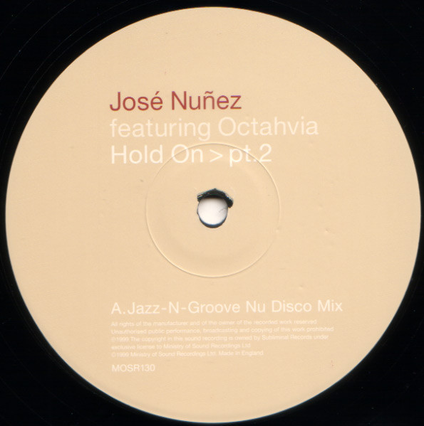 Jose Nunez - Hold On > Pt.2 - Used Vinyl Record 12" image 1
