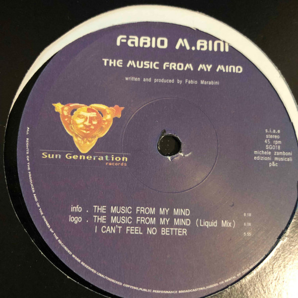 Fabio Marabini - Music From My Mind - Vinyl Record 12" image 1