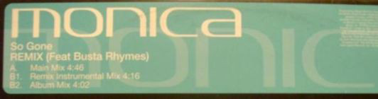 Monica - So Gone (Remix) - Used Vinyl Record 12" image 1