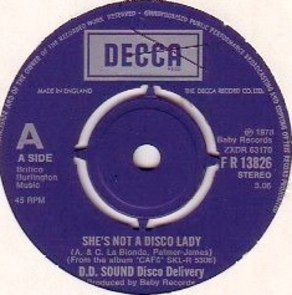 D.D. Sound - She's Not A Disco Lady - Used Vinyl Record 7" image 1