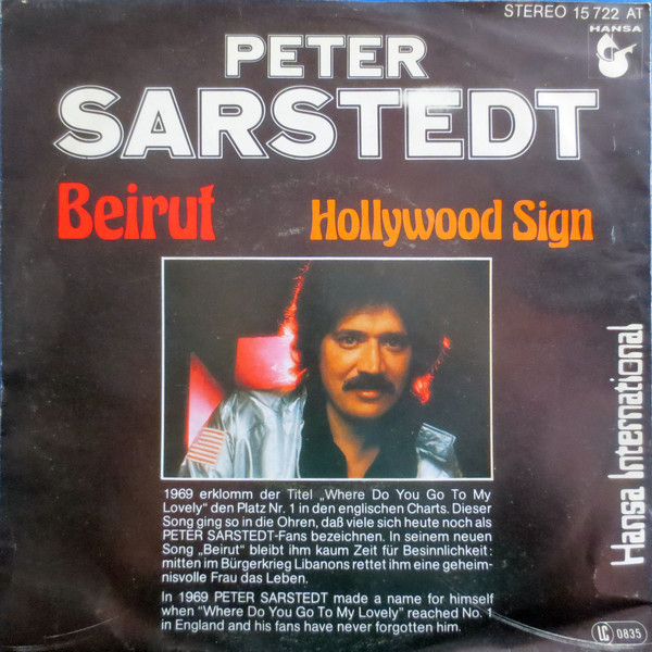 Peter Sarstedt - Beirut - Used Vinyl Record 7" image 1