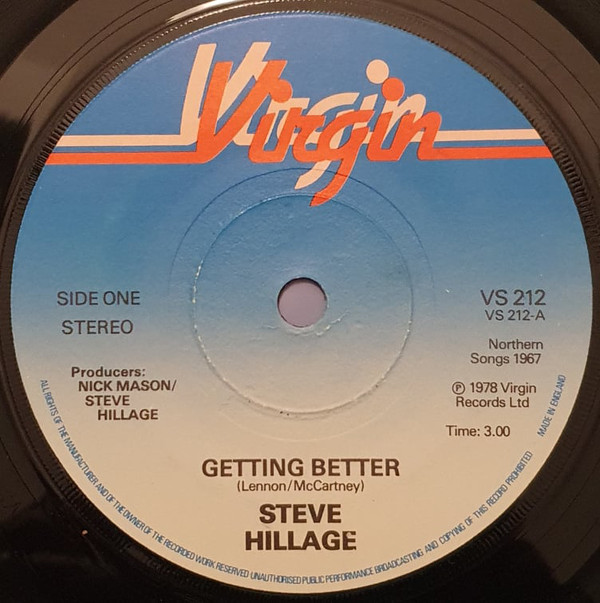 Steve Hillage - Getting Better - Used Vinyl Record 7" image 1