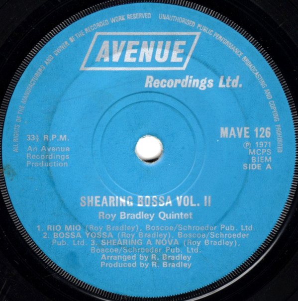 Roy Bradley Quintet - Shearing Bossa Nova Vol. II - Used Vinyl Record image 1