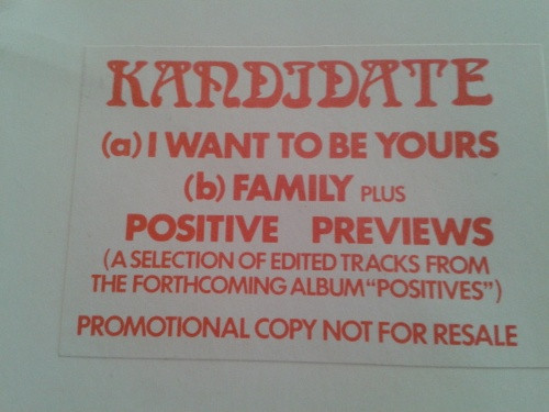 Kandidate - I Want To Be Yours - Used Vinyl Record 12" image 1