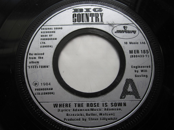 Big Country - Where The Rose Is Sown - Used Vinyl Record 7" image 1