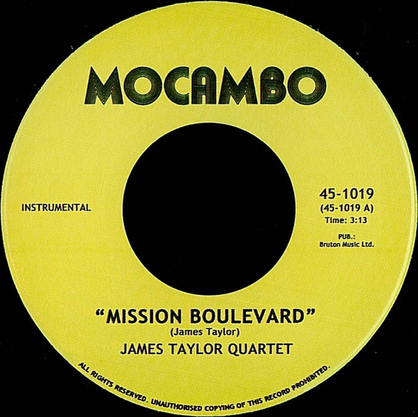 James Taylor Quartet - Mission Boulevard - Vinyl Record 7" image 1