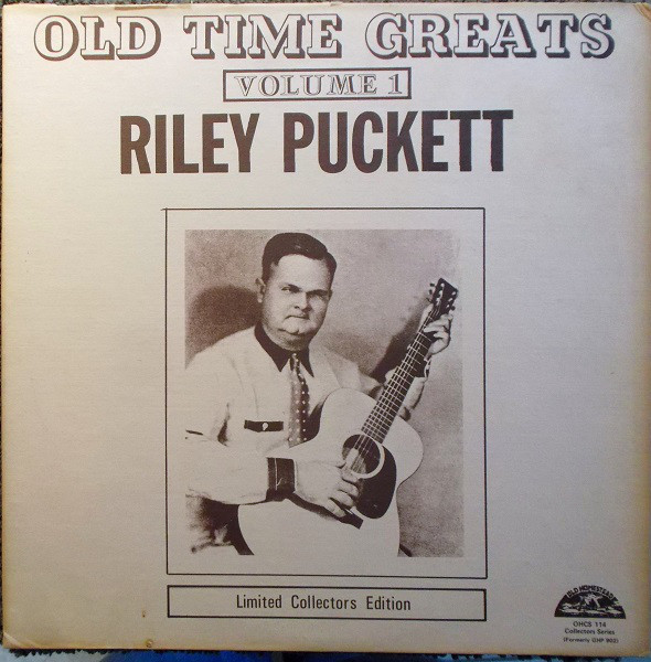 Riley Puckett - Old Time Greats - Volume 1 - Used Vinyl Record image 1