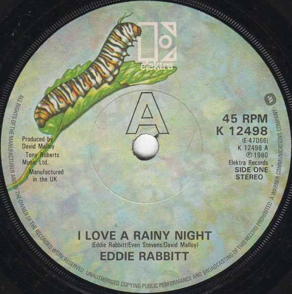 Eddie Rabbitt - I Love A Rainy Night - Used Vinyl Record 7" image 1